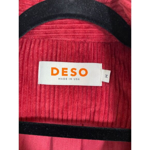 Deso Supply Co Valhalla Cord Shirt Jacket Button Up Men Size Medium Shacket Red - Picture 3 of 15